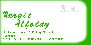 margit alfoldy business card