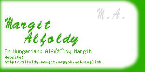 margit alfoldy business card